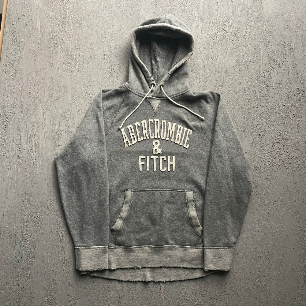 Vintage Abercrombie & Fitch Hoodie Mens Medium Gray 2000s